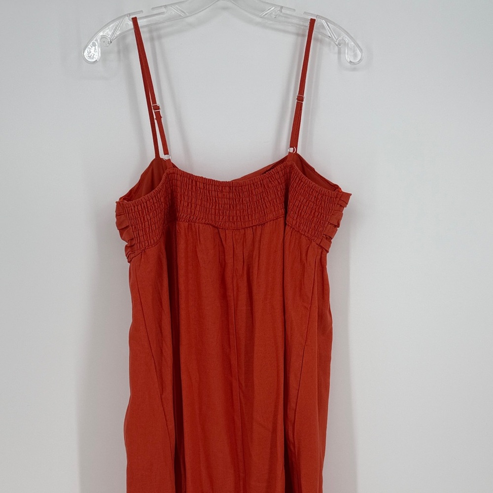 Free Assembly Orange Linen Blend Maxi dress size large with adjustable straps - Picture 5 of 7